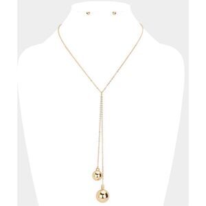 NWT ITS Sense necklace Y drop with earrings rose gold